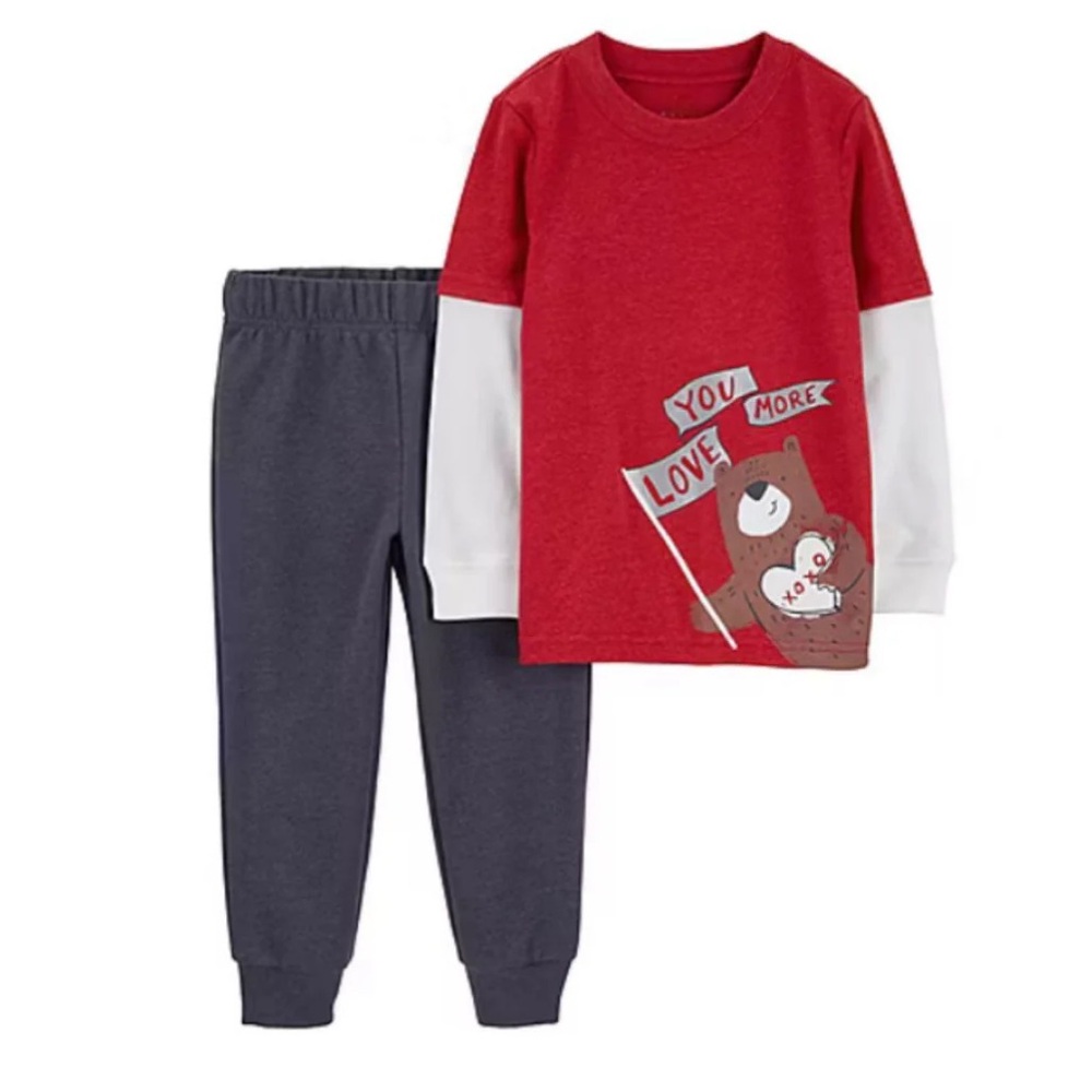 Carters Toddler Boys 2pc Love You More Pant Set